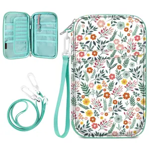 Passport Holder Wallet for Family of 6, RFID-Blocking Travel Document Organizer Bag  with Compact Design - Family Travel Essentials