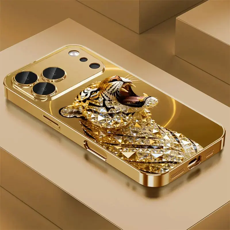 Diamond Tiger Head 2D Printed Multi-Model Hard Cover Cellphone Accessories - All-Inclusive Protector Case for iphone18 17 17Air 16 Pro 15 Promax 14 Plus 13 12 11 Series - ZQ219
