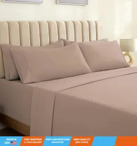 6 PC King Sheet Set, Rayon Made from Bamboo Bed Sheets, Deep Pockets 18' Wrinkle Free Cooling Bed Sheets Machine Washable Hotel Bedding Silky Soft - Mocha King