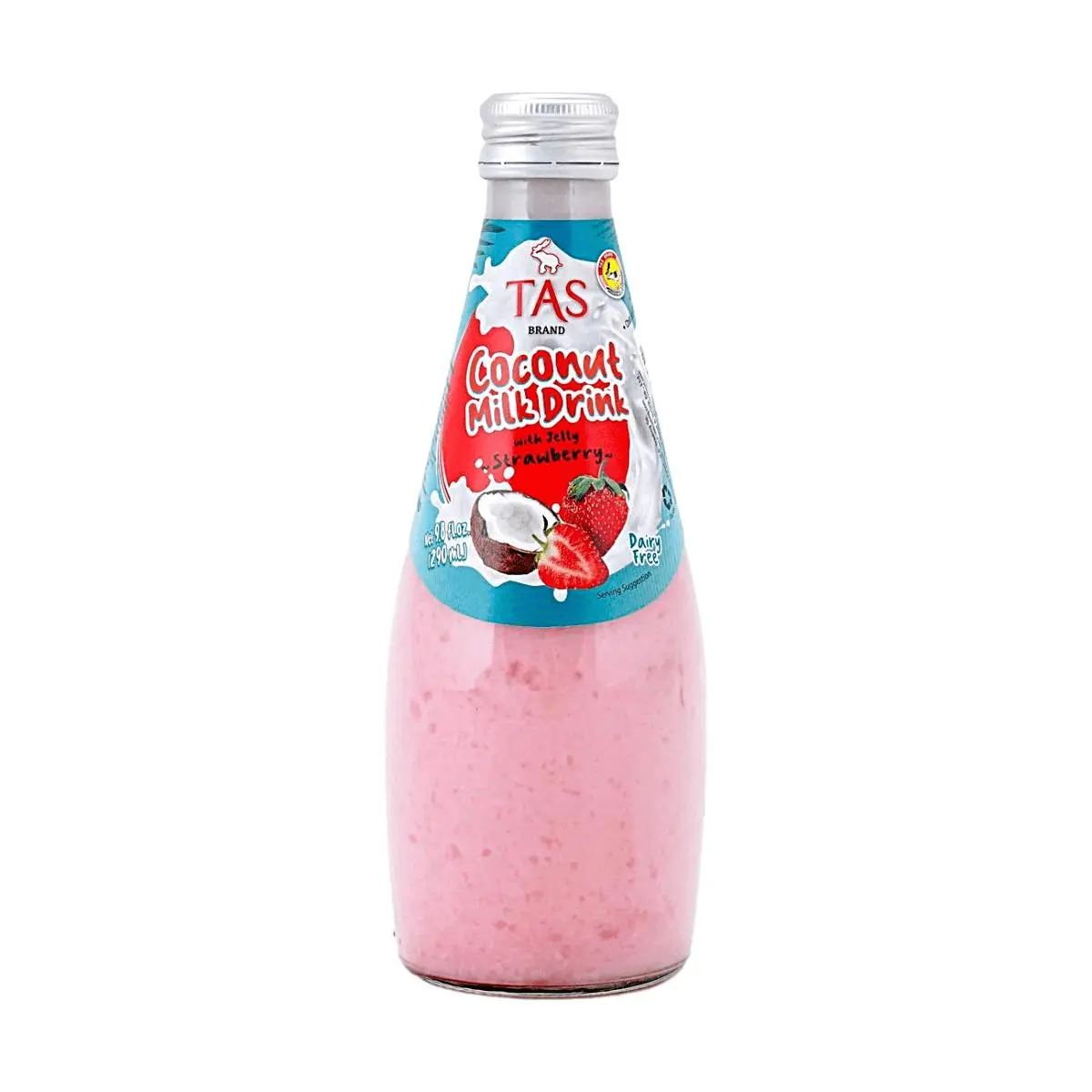 TAS Coconut Strawberry Drink 290g - Refreshing Thai Beverage with Real Fruit Flavor