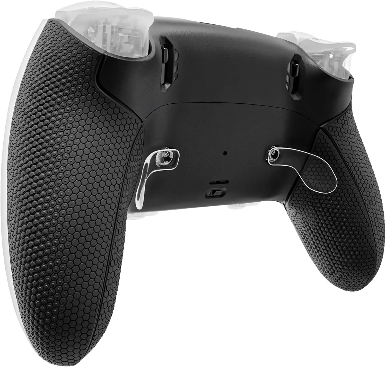 eXtremeRate Beyond-ARC Bottom Shell Kit Compatible with PS5 Edge Controller with Rubberized Grip, Replacement Front Back Decorative Trim Shell Rear Plates