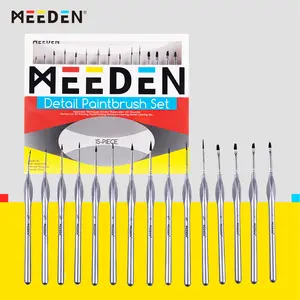 MEEDEN Miniature Paint Brush Set, 15 Tiny Professional Fine Tip Detail Paint Brushes for Acrylic Watercolor Oil Painting- Model Face Nail Craft