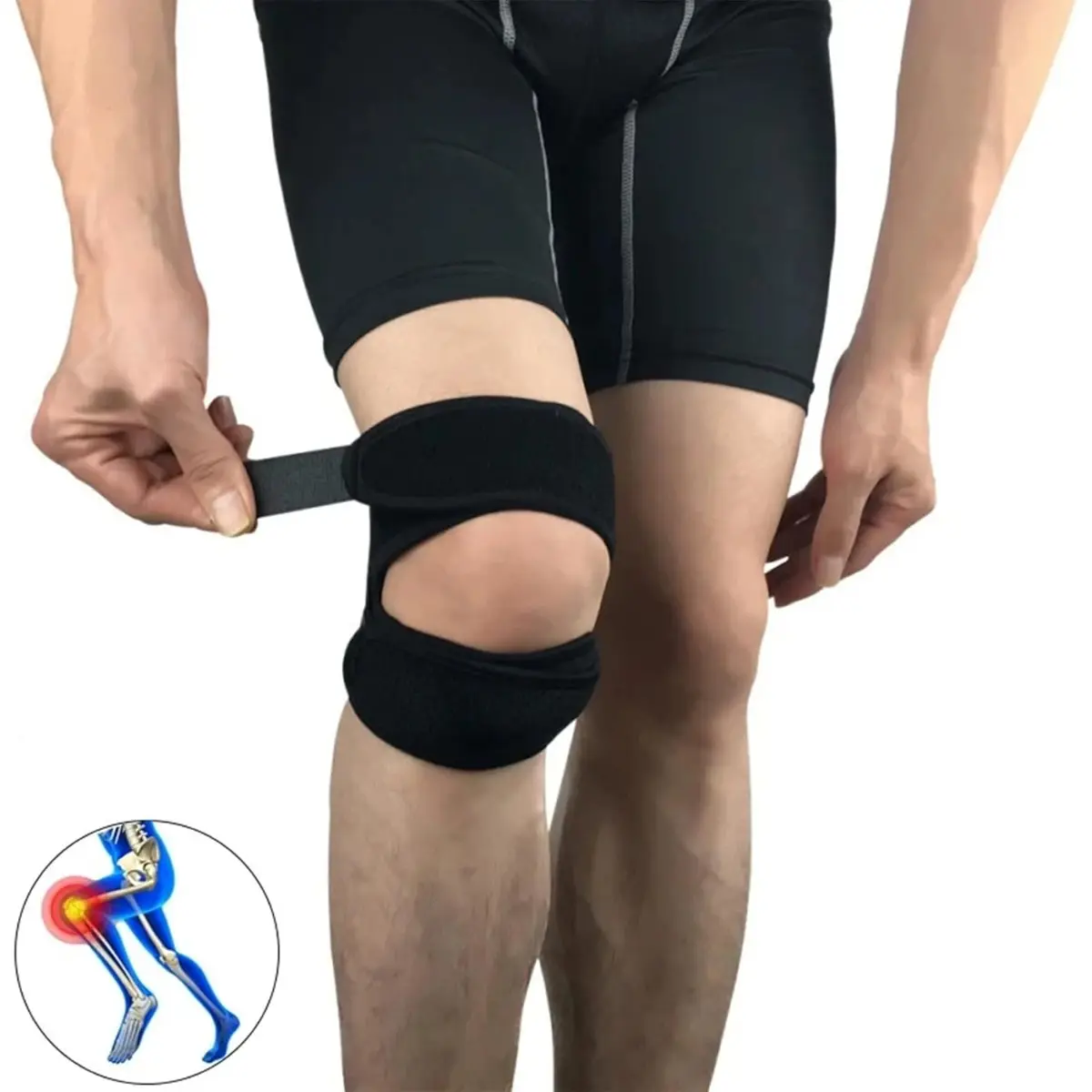 Work Safety Sports Knee Brace - Lightweight Adjustable Stabilizer Pads, Dual-Side Spring Support, Breathable Flexible Material, Non-Slip Grip, Strap System for Active Training, Daily Activities (Men & Women)