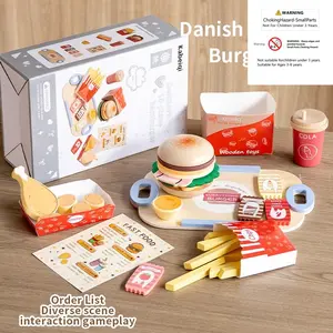Wooden Western Fast Food Toy, Baby Simulation Business, Role Play, Educational Enlightenment Interactive Toy