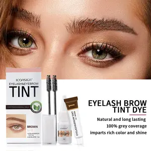 ICONSIGN Lash Color Kit Brown 7ml Instant Eyebrow & Eyelash Color with Natural Ingredients Lasting 4 Weeks DIY Safe Easy for Beginners