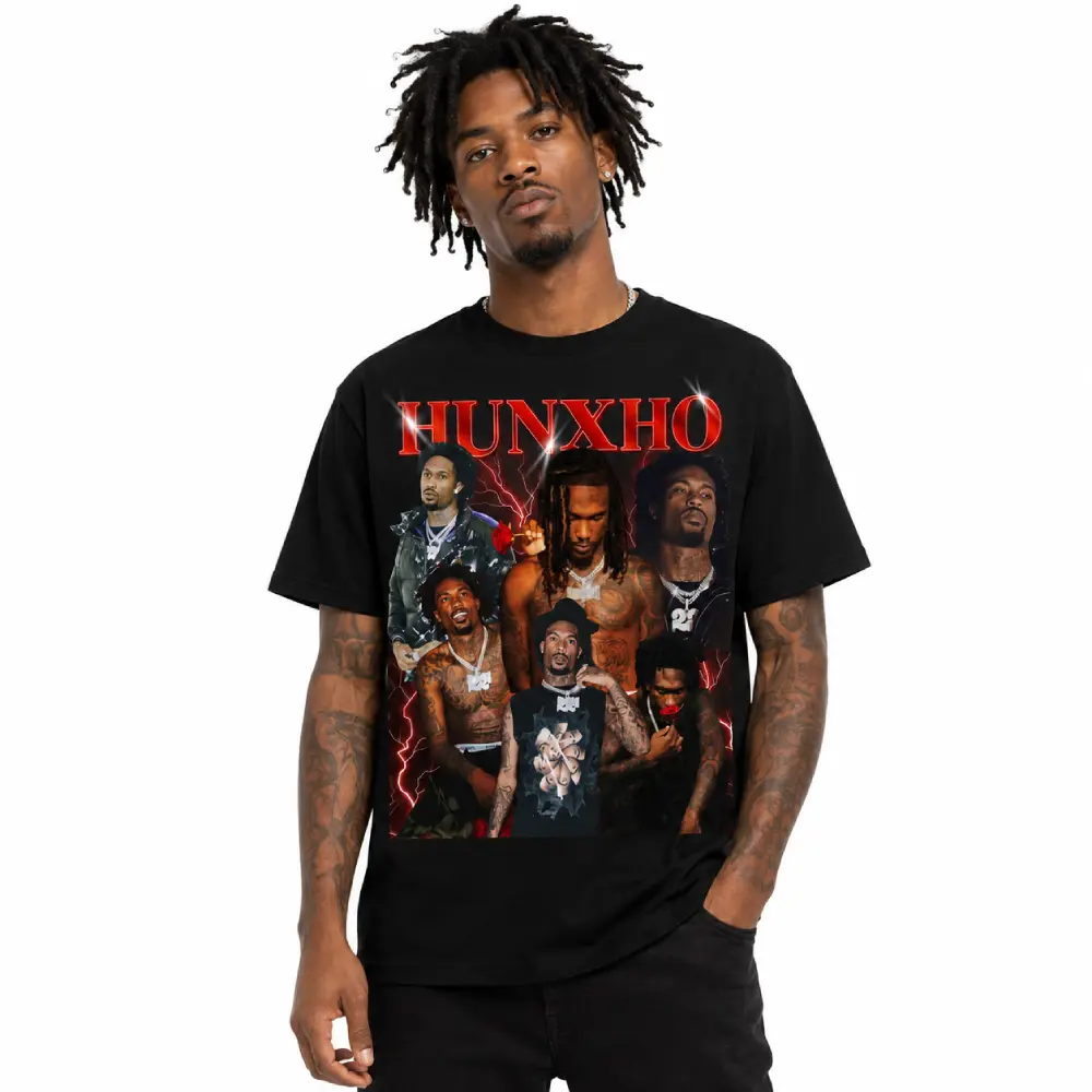 HUNXHO T-Shirt Rap Graphic Tee Hip Hop Streetwear Shirt Unisex Music Fan Gift