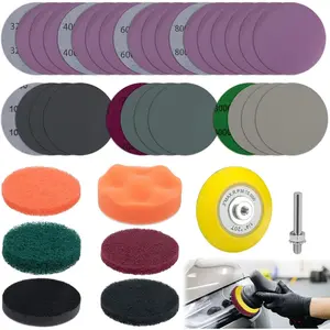 38Pcs Car Headlight Restoration Kit, 3 Inch Headlight Polishing Cleaning Kit with Sanding Disc Scouring Pad Polishing Pad, Suitable for Drill Universal for All Types of Car Headlight