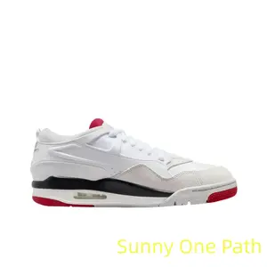 RM White-University Red Sports Collectible Shoes - Versatile for Basketball, Skateboarding & Casual Wear