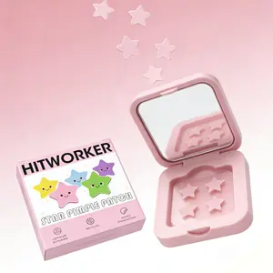 Star-Shaped Hydrocolloid Pimple Patches, Cute Colorful Acne Patches with Mini Mirror Case, Absorb Oil & Protect Skin, for Face Blemishes & Spots