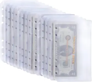 15pcs A6 Binder Pockets with No Zippers, Zipless Budget Envelopes for Cash System, A6 Binder Pouch for 6 Ring Binder, Money Folder Organizer for Cash
