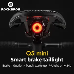 ROCKBROS Bike Taillight Rechargeable Waterproof Smart Auto Brake Sensing Rear Light Q5Mini LED Bike accessories
