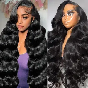 13*6 Body Wave Lace Front Wigs Human Hair  HD Lace Front Wigs Human Hair  180 Density with Baby hair Transparent Lace Frontal Wigs for Black Women Natural Color