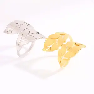 Leaf Ring Smooth Hollow Maple Leaf Index Finger Ring Women's Jewelry Clothing Matching