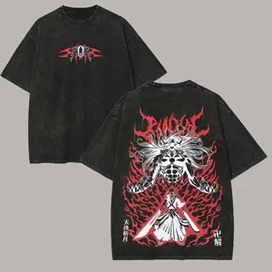 Bleach Anime Printed Unisex Washed T-Shirt14