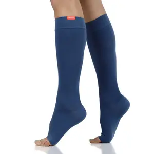VIM & VIGR Open Toe Compression Socks 20–30 mmHg Knee-High Medical-Grade Graduated Support, Moisture-Wicking Nylon for Circulation, Travel & Everyday Wear