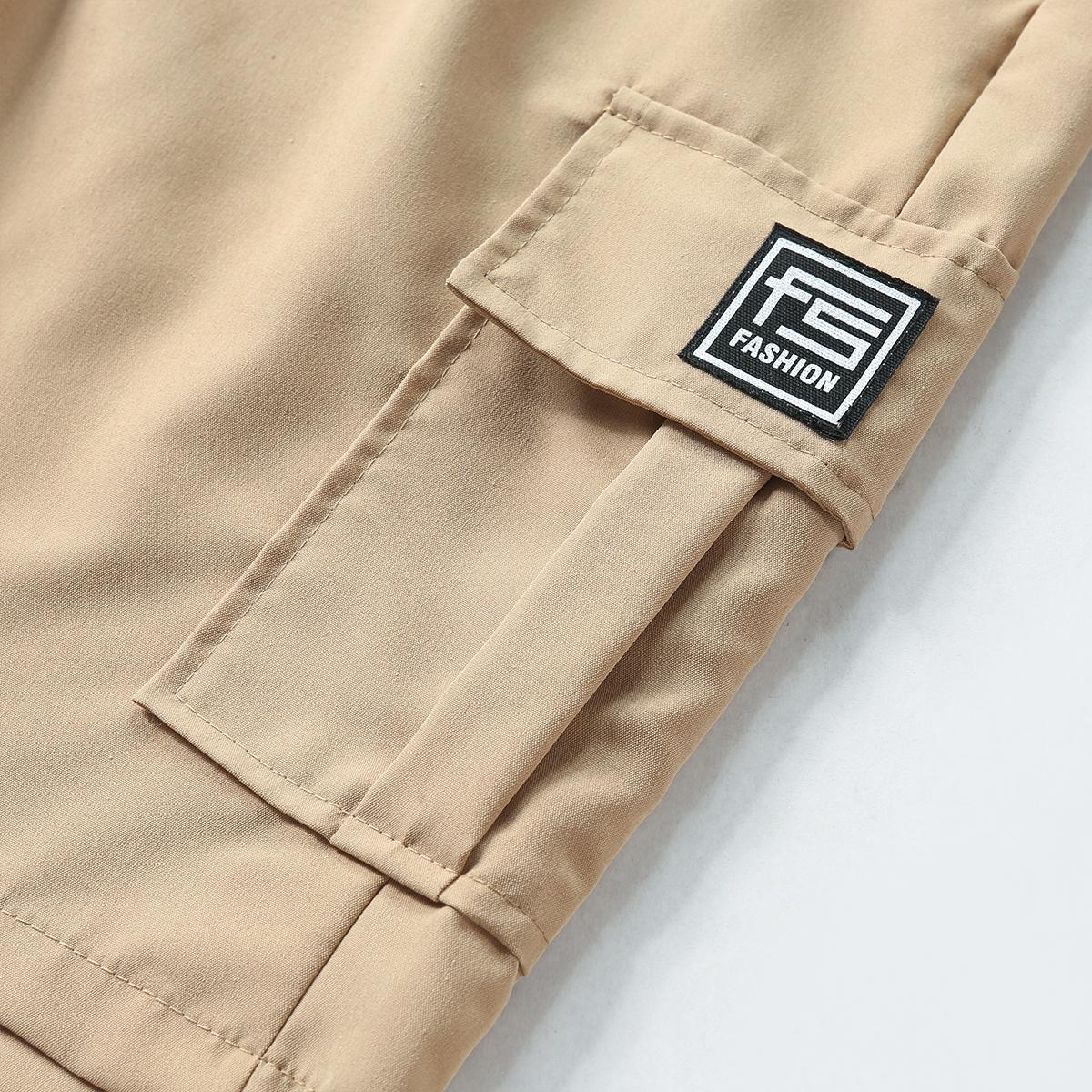Men’s solid-color cargo shorts, 4-pack; lightweight fashion shorts with flap pockets; available in multiple colors; stretch fabric with four-way stretch; outdoor work pants for men Beige Athletic,summervibes Activewear Trouser,summerwins