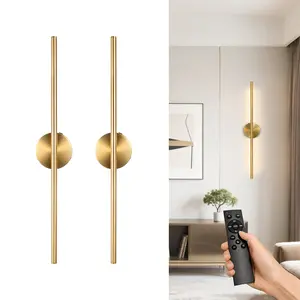 Battery Operated Wall Sconces Set of Two, Wireless Living Room Wall Decor Lights, Rechargable Bedroom Wall Lights Fixtures, Bronze