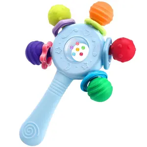 Baby Teething Rattle and Chew Toy, Sensory Teether for Motor Skill Development, Gentle Relief for Teething Babies, Perfect Gift for Boys and Girls