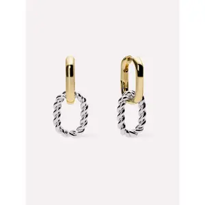 Double Hoop Earrings - Ash Double Two Tone