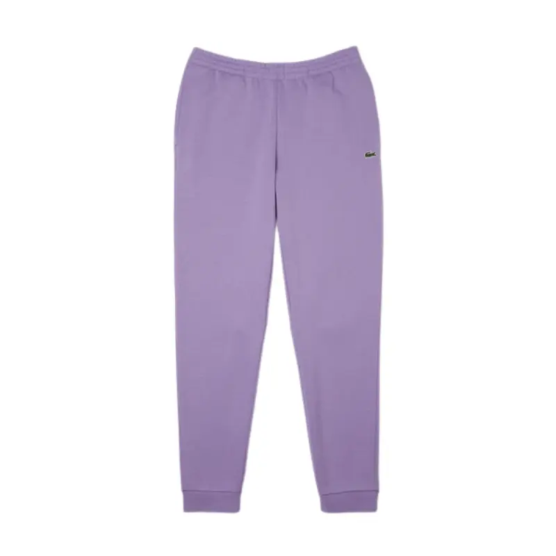 Men's Lacoste Stylish Ribbed Embroidered Fleece Tapered Organic Cotton Sweatpants - Sports Bottoms for Casual, Active Menswear Use