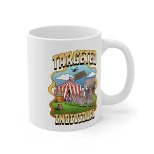 Targeted Individual Mug — Circus Elephant Illustration Coffee Cup