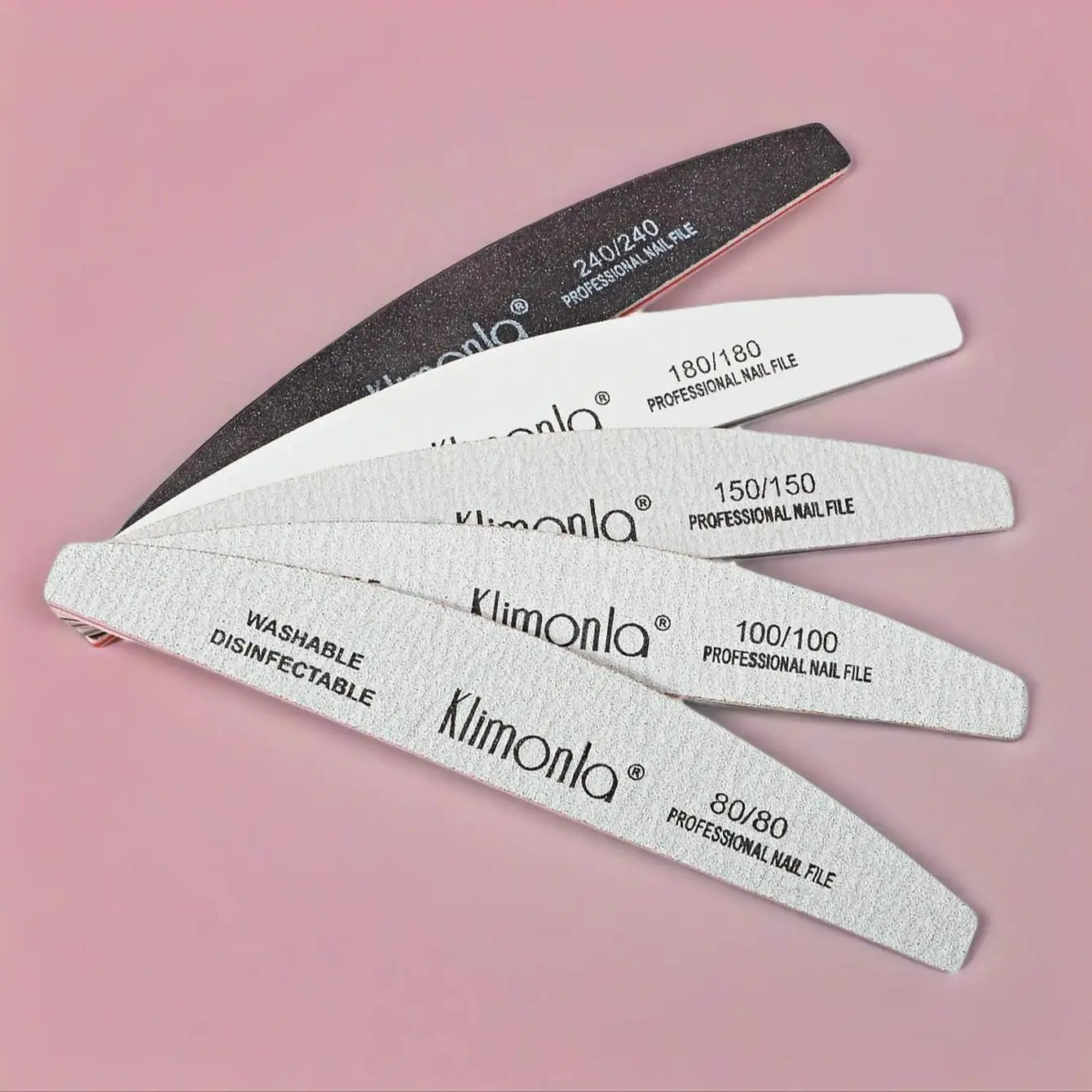 Mixed Grit Nail File, Professional Nail Files, Waterproof Washable Disinfectable Nails Files, Manicure & Pedicure Tools for Home & Salon Use