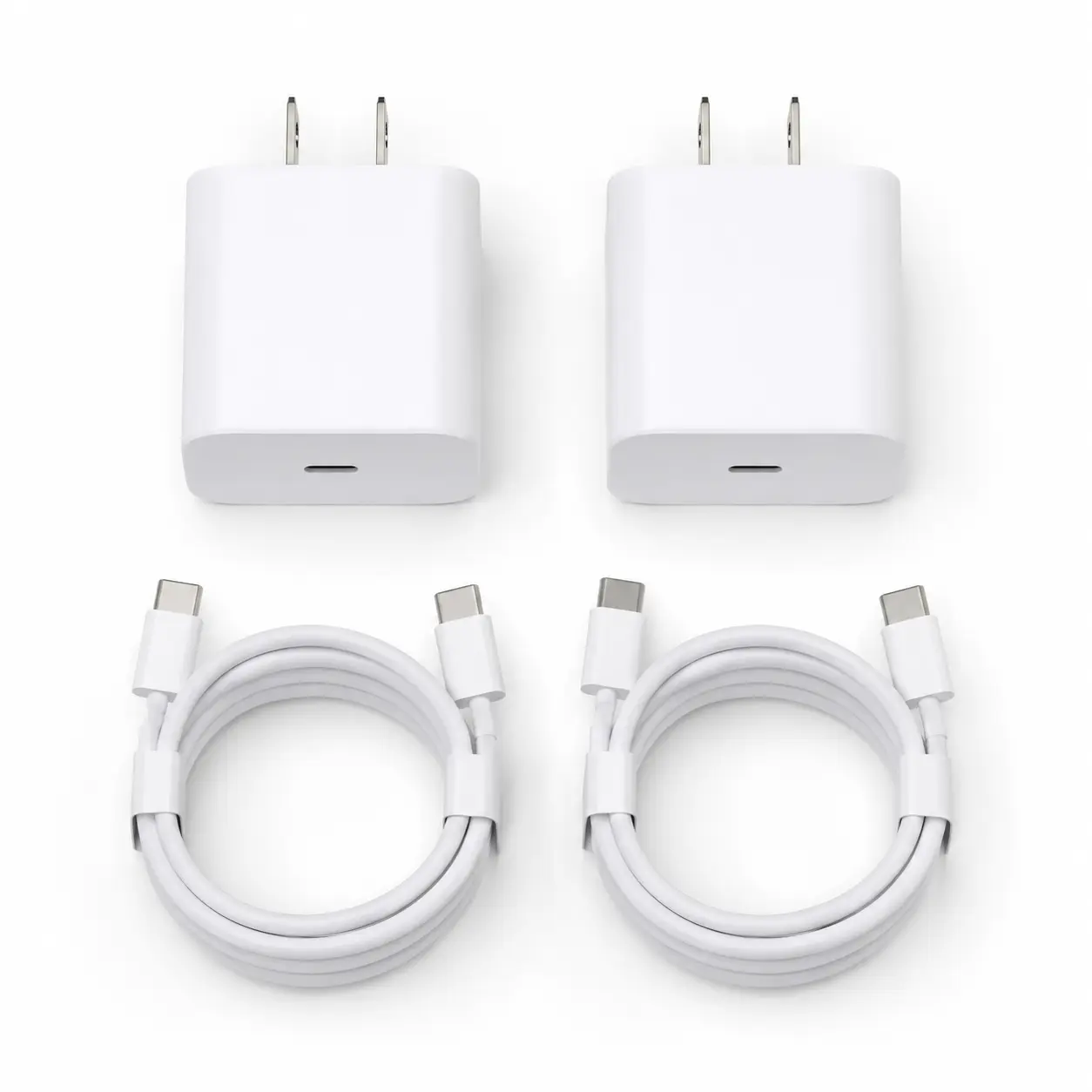 2-Pack 35W USB-C Smart Wall Charger Set, Portable Plug Adapter with 30W PD Cable for iPhone 15/16/17, MacBook, iPad, Smartphone, Cellphone, Galaxy, Android Tablet - Fast Charging, Protection, Stable Connection, Devices