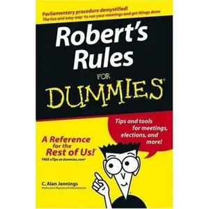 USED-Robert's Rules For Dummies by C. Alan Jennings (Paperback)