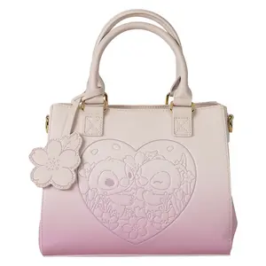 Loungefly Disney Stitch & Angel Cherry Blossom Heart Crossbody Bag