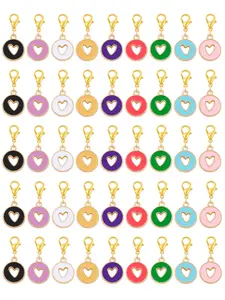 20pcs Mixed Color Heart Keychains, Valentine's Day Hanging Decorations, Bag Accessories, Keychain For Bags, Women's Gifts, Perfect for Gifting, Keychain Pendant, Fashionable Alloy Keychain