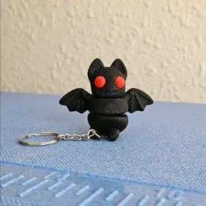 3D Printed Articulating Tiny Bat Keychain halloween keychains for