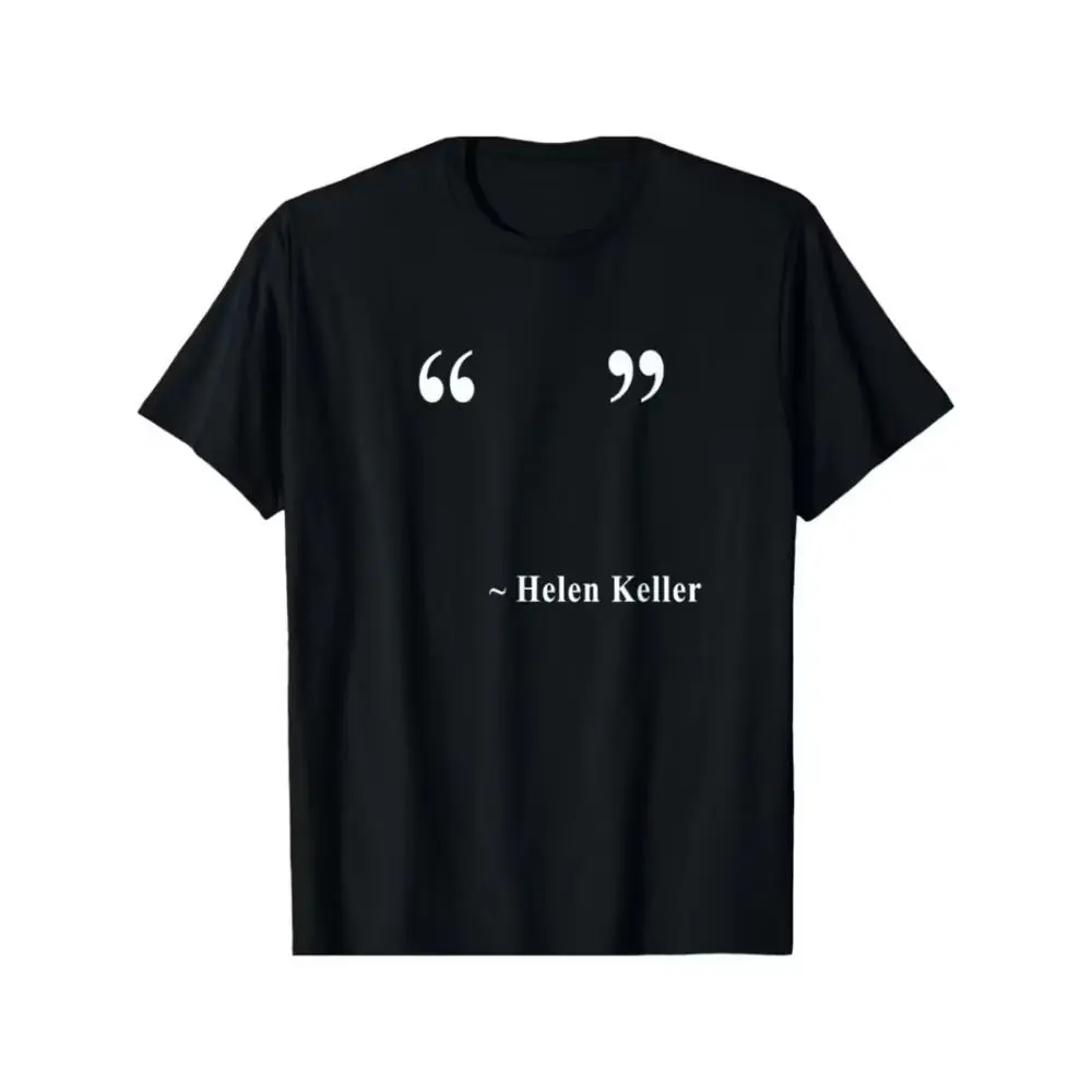 Women's Helen Keller Quote Graphic T-Shirt, Casual Short Sleeve Round Neck Top in Soft Lightweight Cotton, Shortsleeve, Tshirt,belle,american