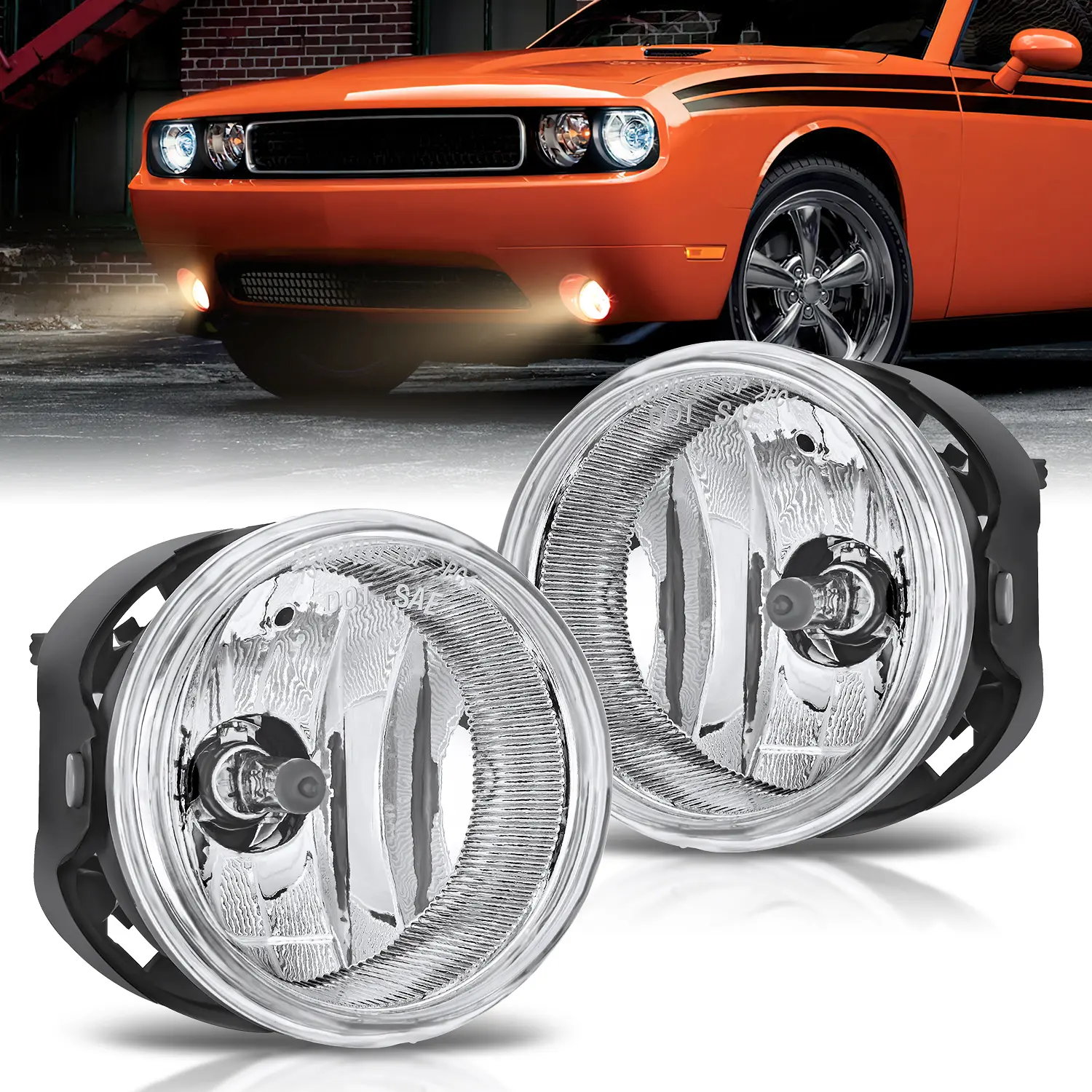 Nilight Fog Lights Assembly, Vehicle Accessories Compatible with 2005-2010 Dodge Grand Caravan, Challenger, Charger, Caliber, Nitro, Avenger; Chrysler Town & Country, Pacifica; Jeep Patriot