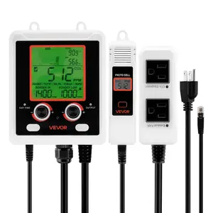 【DealsForYouDays】VEVOR Carbon Dioxide Monitoring Controller, Dual Outlets Carbon Dioxide Controller, CO2 Meter Monitor Day and Night Detection Feature, NDIR CO2 Sensor for Green House, Laboratories, Classrooms, Home