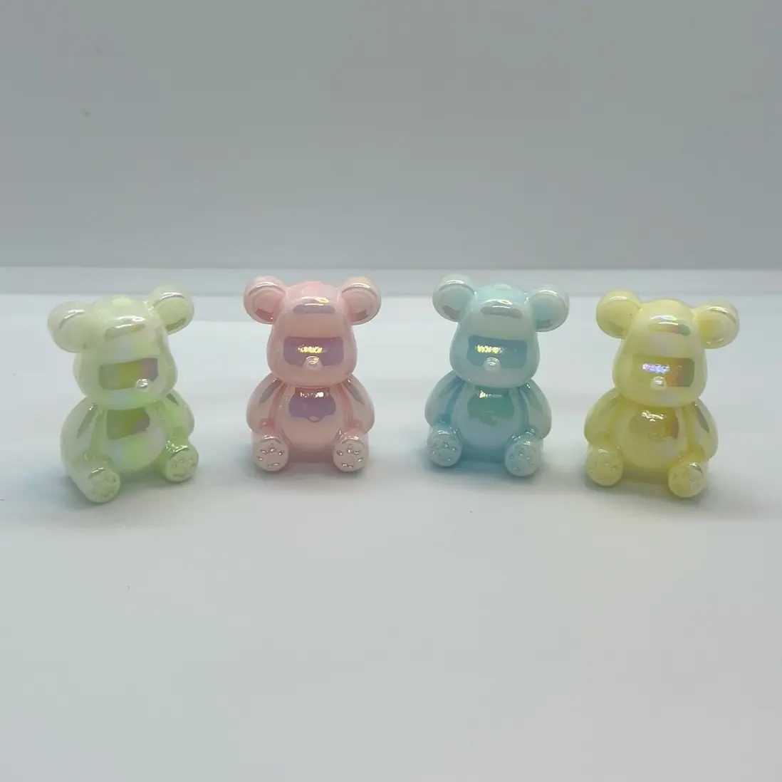 Colorful Beadable Bear Beads/Acrylic Beads/Diy Beads/ Beadable Keychain / Beadable Pens