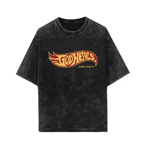 Men's Short-Sleeve Christian Graphic Tee, Menswear Tops, God Heals Hot Wheels Design, Psalm 103:2-5