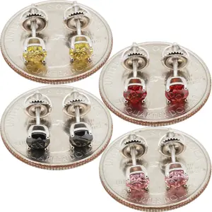 Moissanite 925 Sterling Silver Birthstone 5mm 1ctw Solitaire Screw Back Stud Earrings