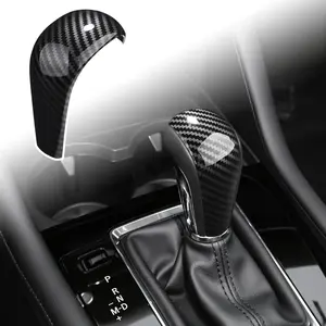 Compatible with Mazda 3 CX-30 CX-50 Accessories Sporty Car Gears Gear Panel Gear Shift Knob Cover Trim Cap Interior Decoration Sticker -Carbon Fiber Style