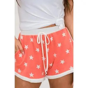 Star shorts in coral