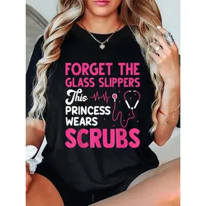 100% Cotton Funny Nurse Art For Women Girls RN Week Medical Caregiver T-Shirt