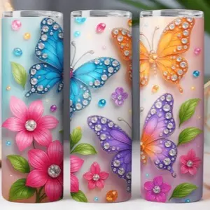 Butterflies | 20oz Skinny sublimation tumbler transfer print out (TRANSFER ONLY, NOT A FINISHED TUMBLER)