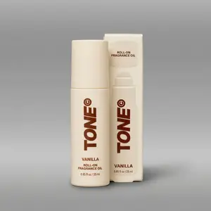 TONE Roll On Cologne for Men, Concentrated Fragrance Oil with Vanilla, Amberwood & Sandalwood, Long-Lasting Daily Wear Scent, 0.85 fl oz, Daily Wear Fragrance