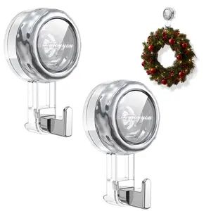 1Pcs No-Drill Removable Suction Cup Hooks, Shower Hook for Bathroom Essentials Accessories, Glass, Tile & Holiday Decorations