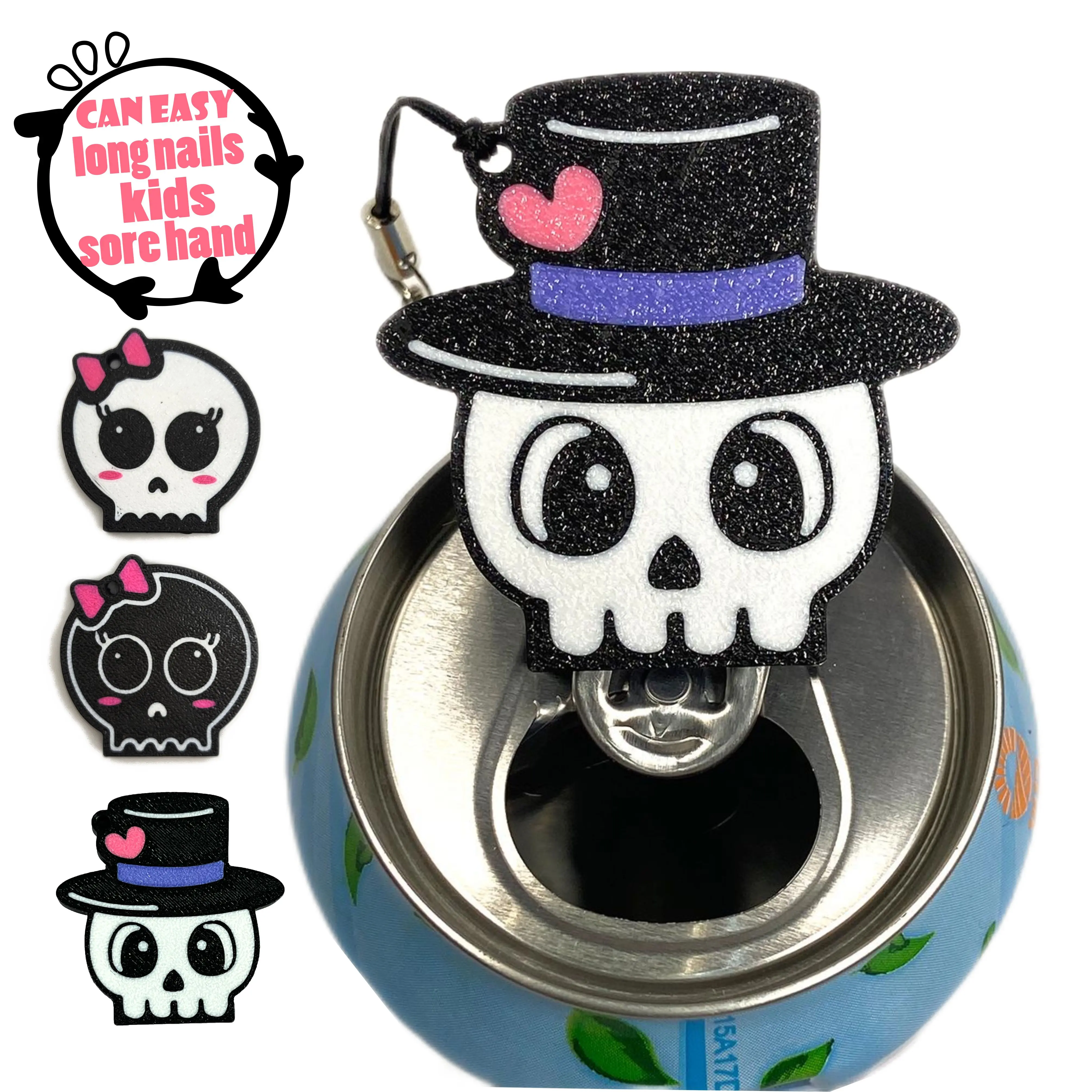 Wankam Halloween Beverage Can Opener - Cute Mini Keychain-Style Drink Opener, Compact, Gentle Grip, Lightweight Hat-Strap, Trick-or-Treat Swag, Holiday Gift, Portable Autumn Kitchen Utensil, Drink Opener Openers