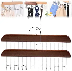 Bra Hanger Space Saving Closet Organizer with 360 Degree Rotating Design Multifunctional Non Slip Storage Hanger with 8 Hooks for Camisoles Strappy Tops and Clothing Organization