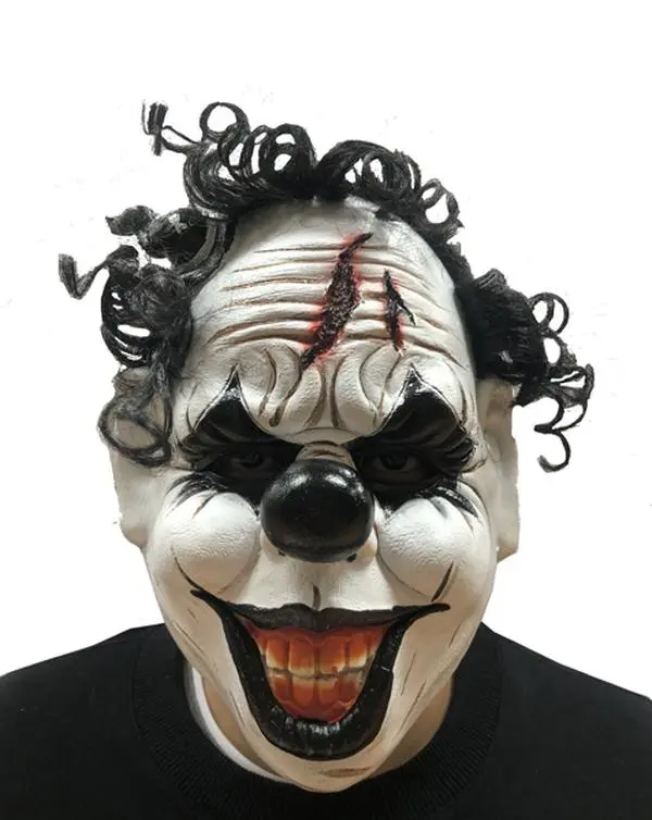 Scary Demon Clown Mask Evil Clown Mask Creepy Halloween Adult Latex Costume Cosplay Props