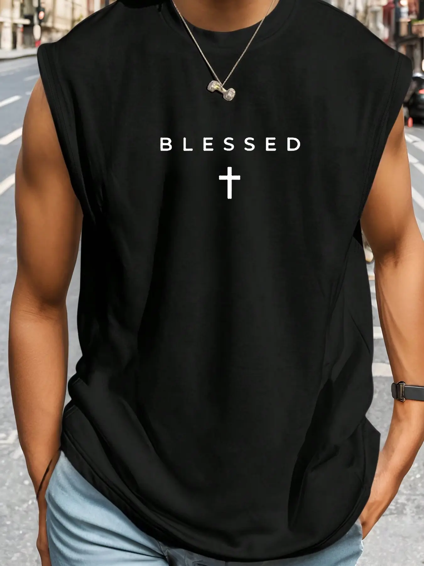 Tikmen Men's Summer Casual Print Vest, Fashionable Sleeveless Top, Loose Fit Comfortable Breathable Fabric, Ideal for Leisure and Sports, Casual Streetwear Top
