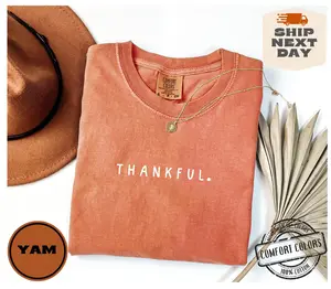 Thankful Thanksgiving Cute Fall Shirt, Fall Shirt, Religious Season Autumn Comfort Colors Cotton Menswear