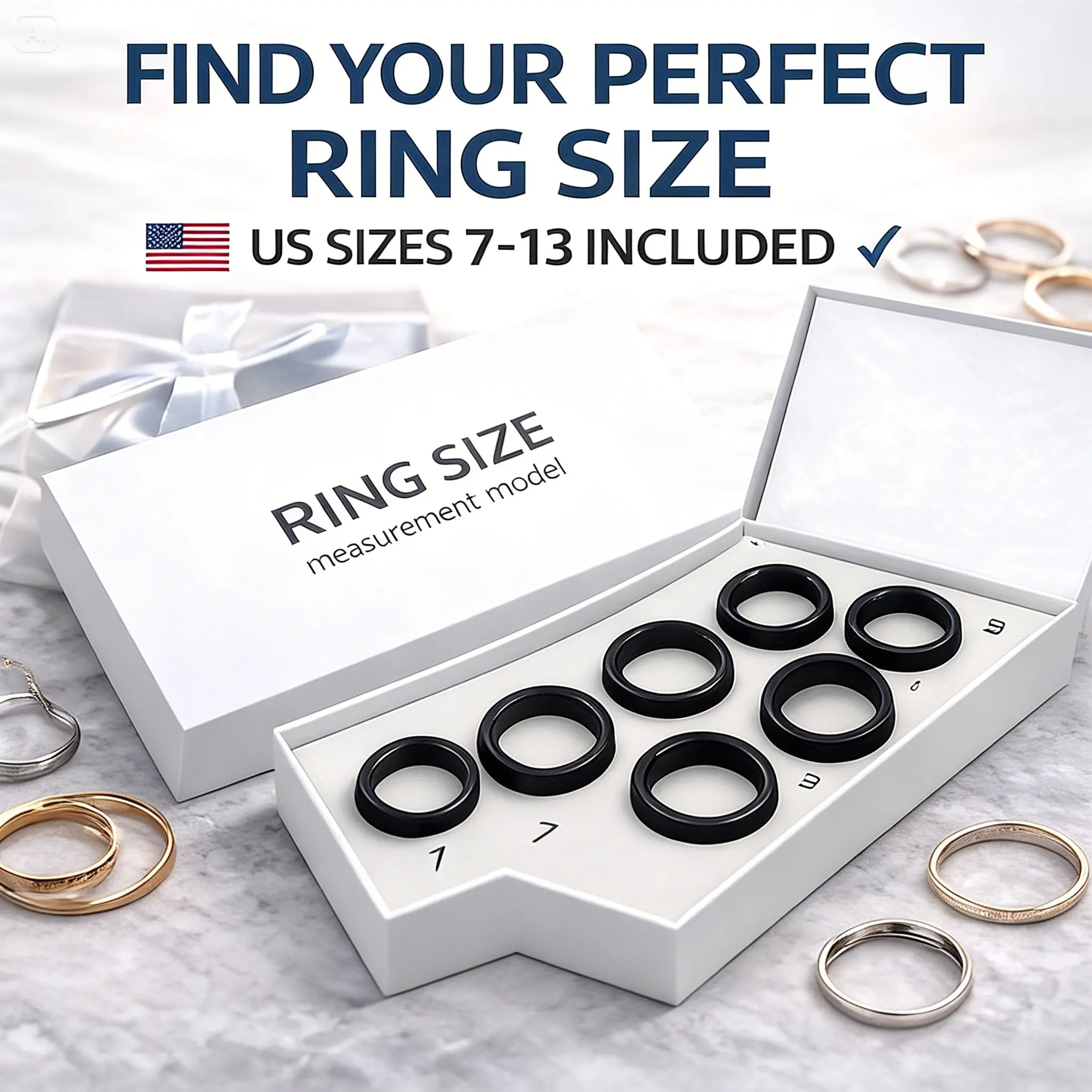 Myzo Smart Jewelry Ring Sizing Kit - Essential Tool to Check Correct Finger Fit Before Purchase