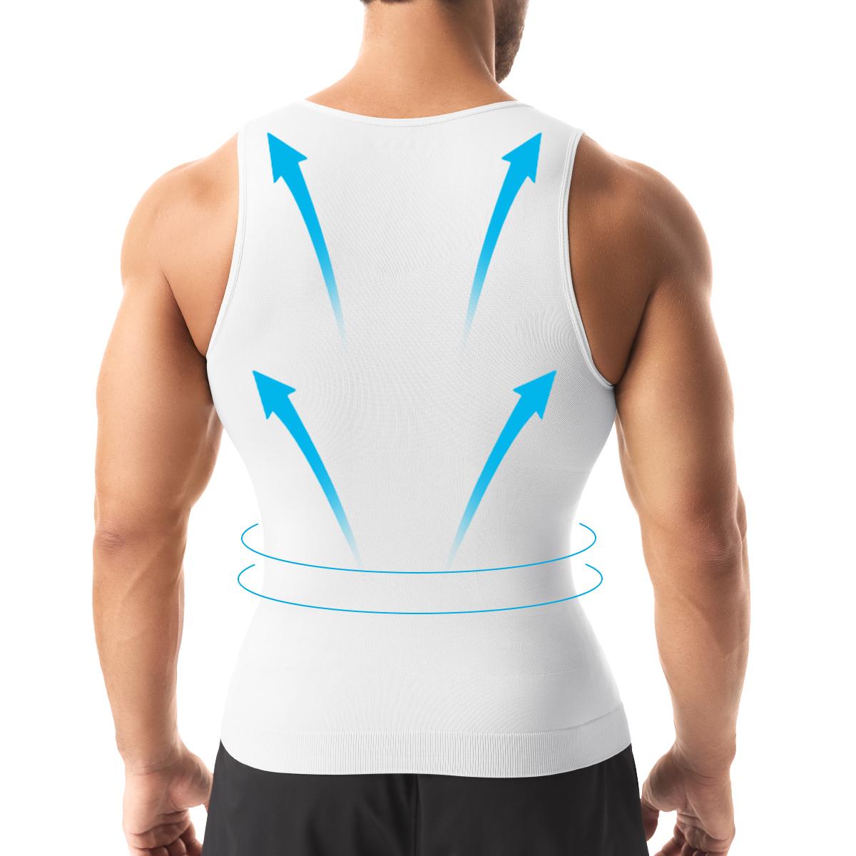 Men's Shapewear Compression Tank Top - 1/2/3/4 Pack Sleeveless Menswear Undershirt, Tummy Control, Breathable Elastic Soft Stretchy Fabric, Elasticity Men's Shapewear Tops for Daily Casual & Workout Use